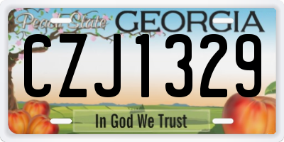 GA license plate CZJ1329