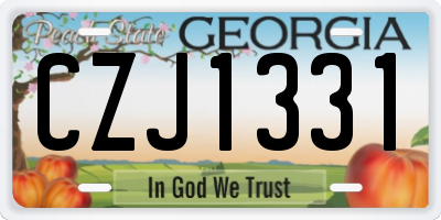 GA license plate CZJ1331