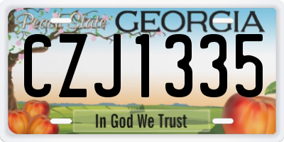GA license plate CZJ1335