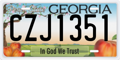 GA license plate CZJ1351