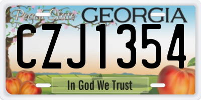 GA license plate CZJ1354