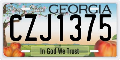 GA license plate CZJ1375