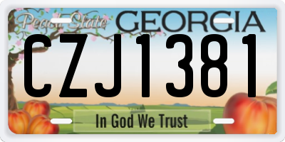 GA license plate CZJ1381