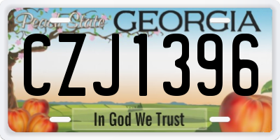 GA license plate CZJ1396