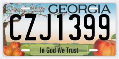 GA license plate CZJ1399