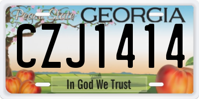 GA license plate CZJ1414