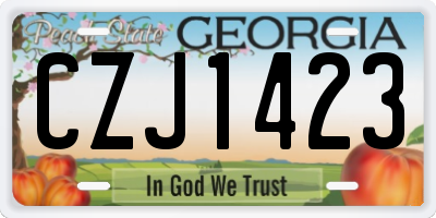 GA license plate CZJ1423