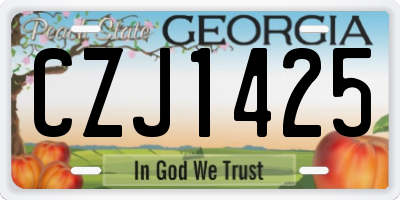GA license plate CZJ1425