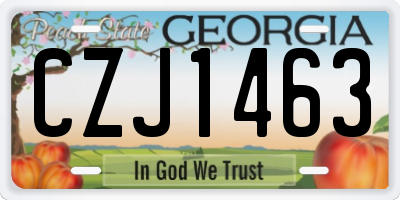 GA license plate CZJ1463