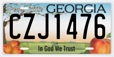 GA license plate CZJ1476