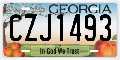 GA license plate CZJ1493