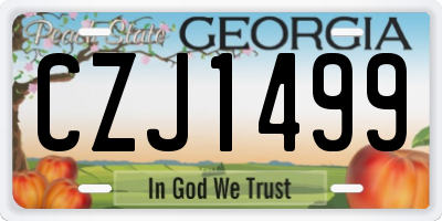 GA license plate CZJ1499