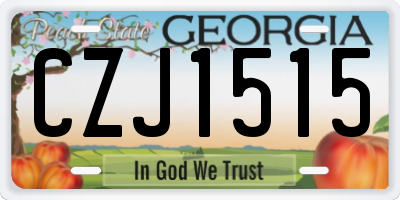 GA license plate CZJ1515