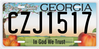 GA license plate CZJ1517