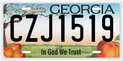 GA license plate CZJ1519