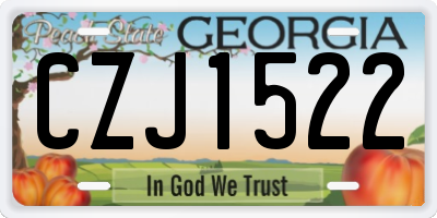 GA license plate CZJ1522