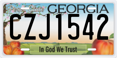 GA license plate CZJ1542