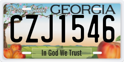 GA license plate CZJ1546