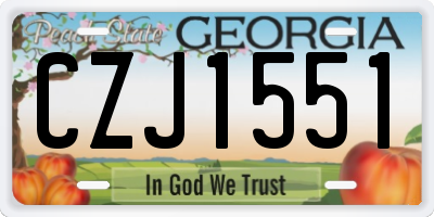 GA license plate CZJ1551