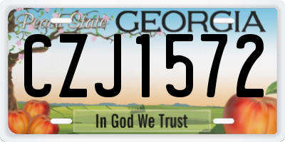 GA license plate CZJ1572