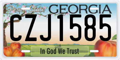 GA license plate CZJ1585
