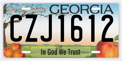 GA license plate CZJ1612