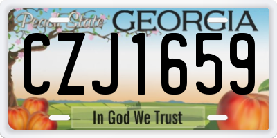 GA license plate CZJ1659
