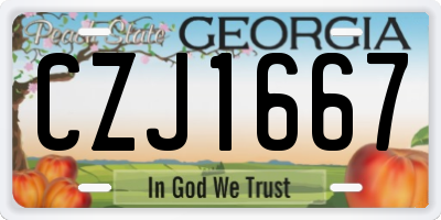 GA license plate CZJ1667