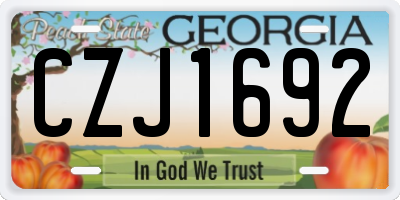 GA license plate CZJ1692
