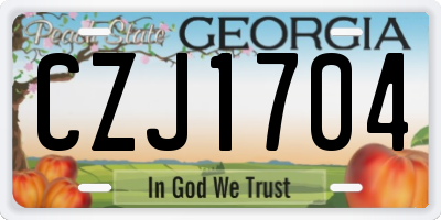 GA license plate CZJ1704