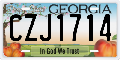 GA license plate CZJ1714