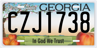 GA license plate CZJ1738