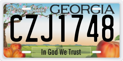 GA license plate CZJ1748