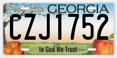 GA license plate CZJ1752