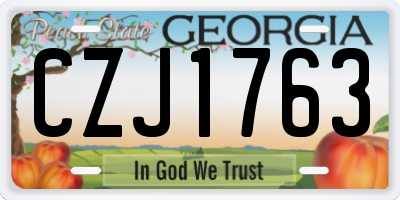 GA license plate CZJ1763