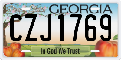 GA license plate CZJ1769