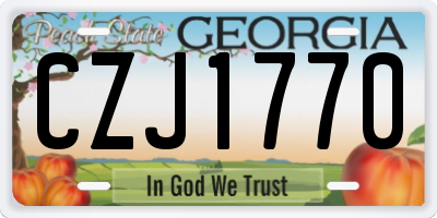 GA license plate CZJ1770