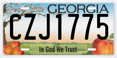 GA license plate CZJ1775