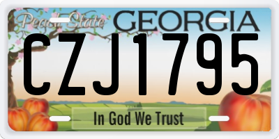 GA license plate CZJ1795