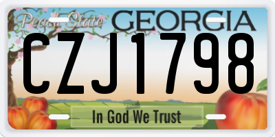 GA license plate CZJ1798