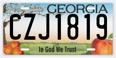 GA license plate CZJ1819