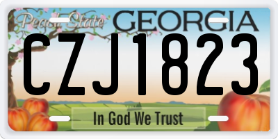 GA license plate CZJ1823