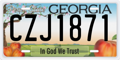 GA license plate CZJ1871