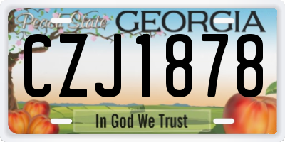 GA license plate CZJ1878