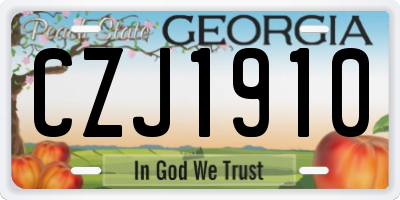 GA license plate CZJ1910