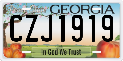 GA license plate CZJ1919