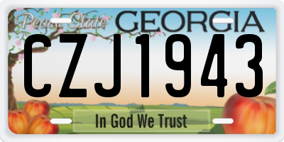 GA license plate CZJ1943