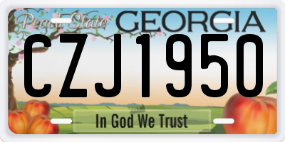 GA license plate CZJ1950