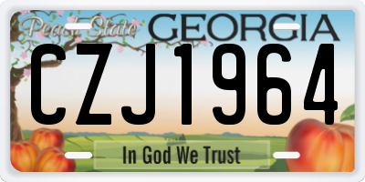 GA license plate CZJ1964