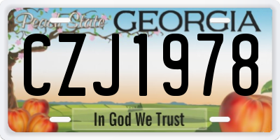 GA license plate CZJ1978